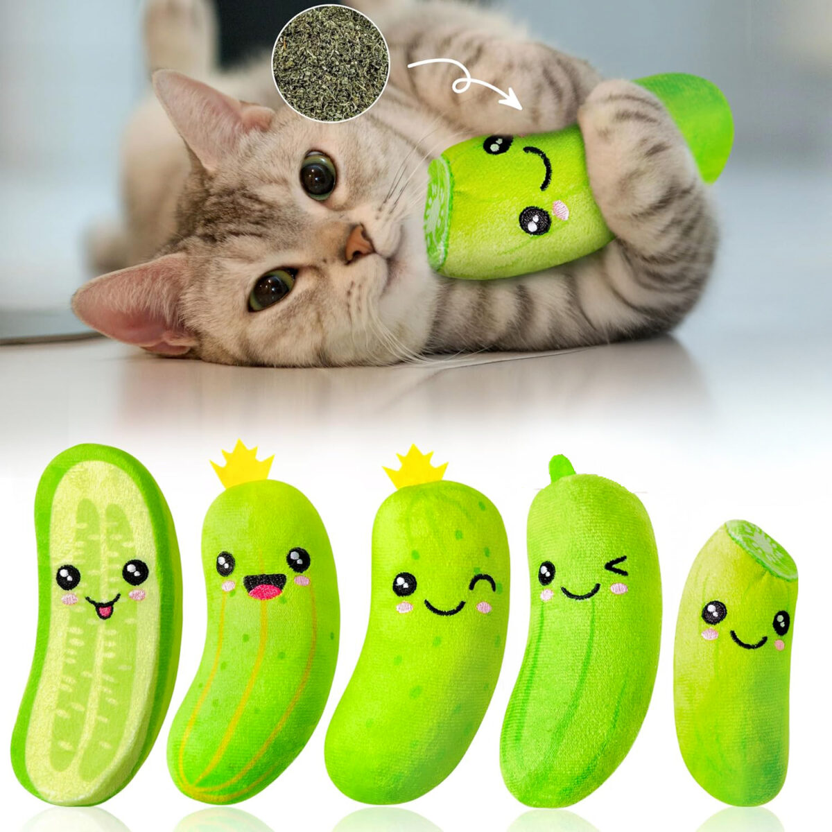 Jouet pour chat Cornichon avec catnip (choix de 5 modèles)